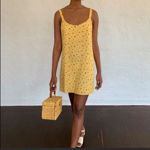 NWOT Reformation Puglia Yellow Floral Mini Dress